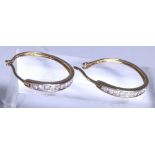 14 ct yellow gold diamond hoop earrings