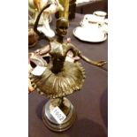 Bronze Ballerina on base, signed Aldo Vitalehi,