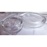 Two flint clear glass vintage Whitefriars Geoffery Baxter designed bowls, controlled bubble design,