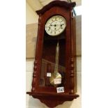 W Widdopp chiming wall clock CONDITION REPORT: Appears to be in working order at