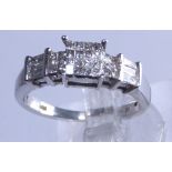 14 ct white gold diamond ring,