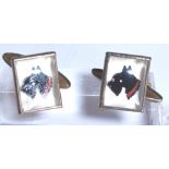 Pair of gilt Scottie dog cufflinks