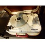 Red Fidelity suitcase record player in good condition, model HF31, serial no,