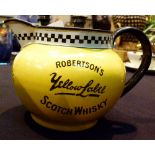 Enamel whisky water jug for Robertsons Yellow Label Whisky,