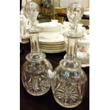 Matching pair of Edwardian decanters with star cut base