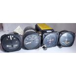 Four aircraft guages including rev counter,