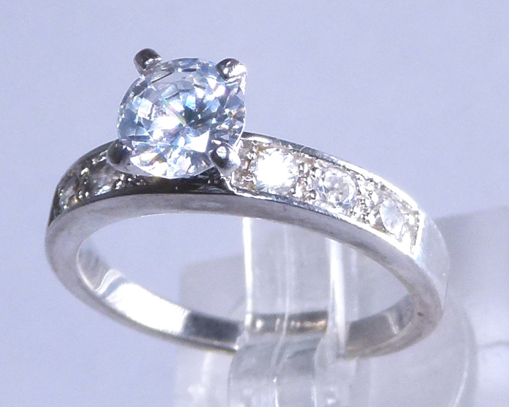 925 silver solitaire stone set ring