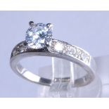 925 silver solitaire stone set ring