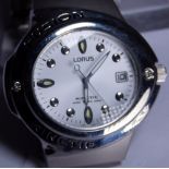 Stainless steel Lorus kinetic wristwatch on matching strap