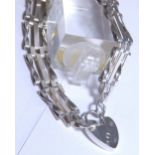 Sterling silver vintage gate bracelet by Charles Horner,