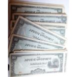 Large quantity of WWII Japanese government issue Philippine 1 Pesos notes,