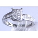 14 ct white gold diamond ring,