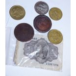 Small quantity of mixed foreign coinage and bank notes