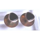 Pair of 9 ct yellow gold onyx boxed studs