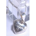 925 silver Mum heart locket and chain