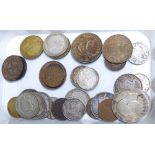 Box of mixed Commonwealth coins including silver examples