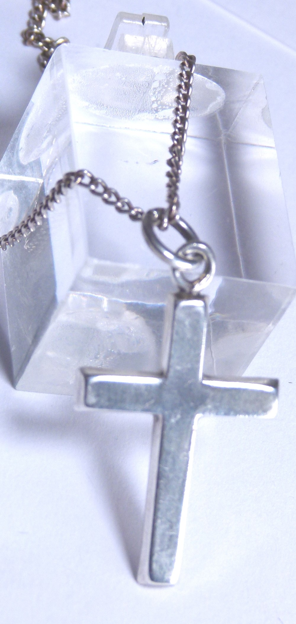 Sterling silver cross on sterling silver chain