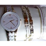 Boxed Anna Klein wristwatch and bracelet set
