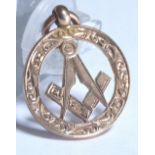 9ct gold Masonic pendant