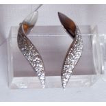 18 ct white gold and diamond earrings,