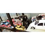 Shelf of diecast vehicles mainly Minis