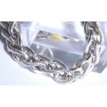 Sterling silver solid fancy double link bracelet