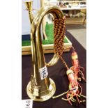 Brass army bugle with tasseling