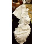 Three white Royal Doulton trial figurines CONDITION REPORT: At lotting chip to head