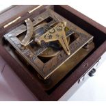 Brass boxed sundial compass marked Dolland