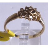 9ct gold brandy diamond cluster ring, approximately 0.