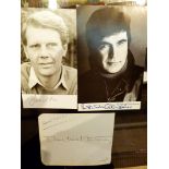 2003 James Fox and Alan Bates autographed photographs and Douglas Montgomery autograph 1948