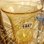 1930's / 1940's Whitefriars glass 6" amber controlled bubble flared rim vase