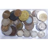 Box of mixed coins including silver examples