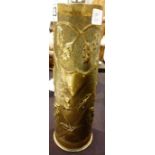 Trench Art shell vase with foliate decoration