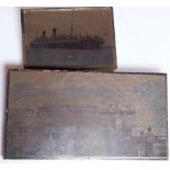 Two White Star Line printing blocks,