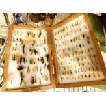 Vintage fly fishing case containing 300+ tied trout & salmon flies