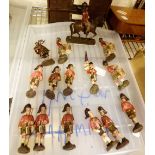 15 Vintage Scotch Guards Elastolin figures including one on horseback