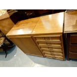 Lift top sewing table with six side drawers,