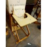 Retro SIlver Cross childrens high chair