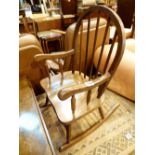 Childs vintage oak rocking chair