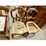 Two Victorian balloon back chairs for restoration