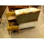 LLoyd Loom oblong ottoman with padded top,