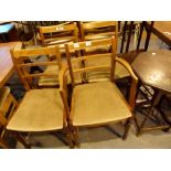 Six dining chairs including two carvers