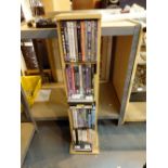 Pine DVD rack and 40 DVD's