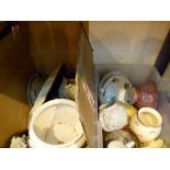 Two boxes of mixed ceramics