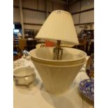 Metal lamp base with shade and two large shades