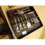 Viners studio plated cake slice and fork set plus a desert serving spoon and six spoon set