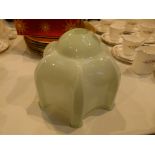 Green milk glass Art Deco lamp shade