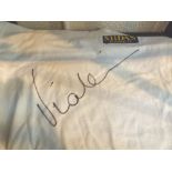 White T-shirt signed by footballer Gianluca Vialli