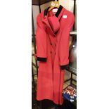 Original Ann Brooks red coat with pillbox hat,